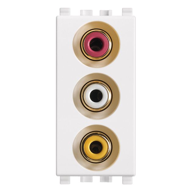 Vimar Eikon 3 RCA Socket Outlet, IP20, Screw Terminals, Flush Mount — Quality Boat Parts