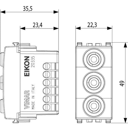 Vimar Eikon 3 RCA Socket Outlet, IP20, Screw Terminals, Flush Mount — Quality Boat Parts