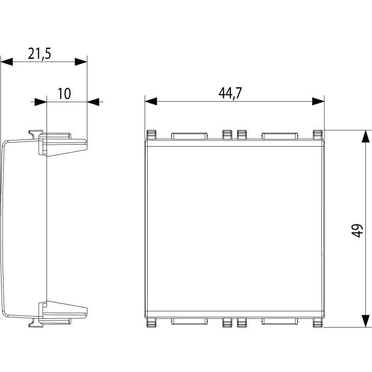 Vimar PLANA 2M Blank Module, Built-In, Claw Mount, Halogen-Free — Quality Boat Parts