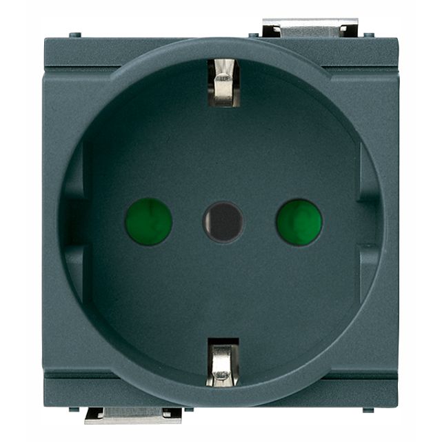Vimar Idea SICURY Italian P30 Socket Outlet, 2P+E, 16A 250V, 2-Module, IP20 — Quality Boat Parts