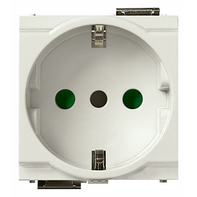Vimar Idea SICURY Italian P30 Socket Outlet, 2P+E, 16A 250V, 2-Module, IP20 — Quality Boat Parts