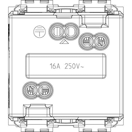 Vimar Idea SICURY Italian P30 Socket Outlet, 2P+E, 16A 250V, 2-Module, IP20 — Quality Boat Parts