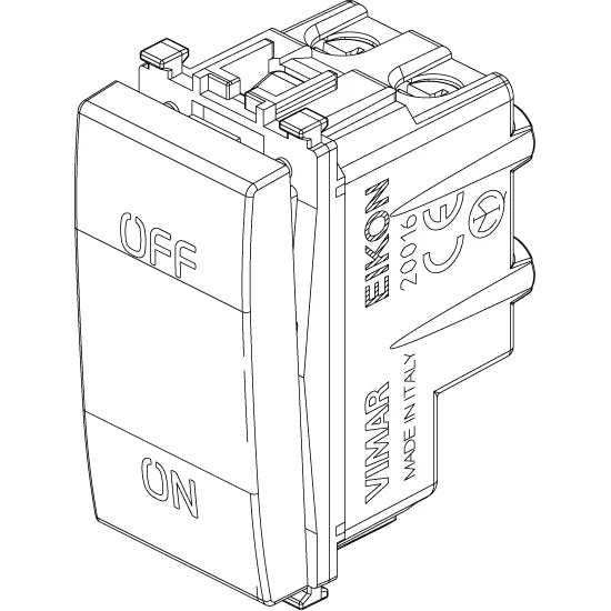 Vimar Eikon 2P 1-Way Switch, 20AX, 250V, IP40, Lightable — Quality Boat Parts
