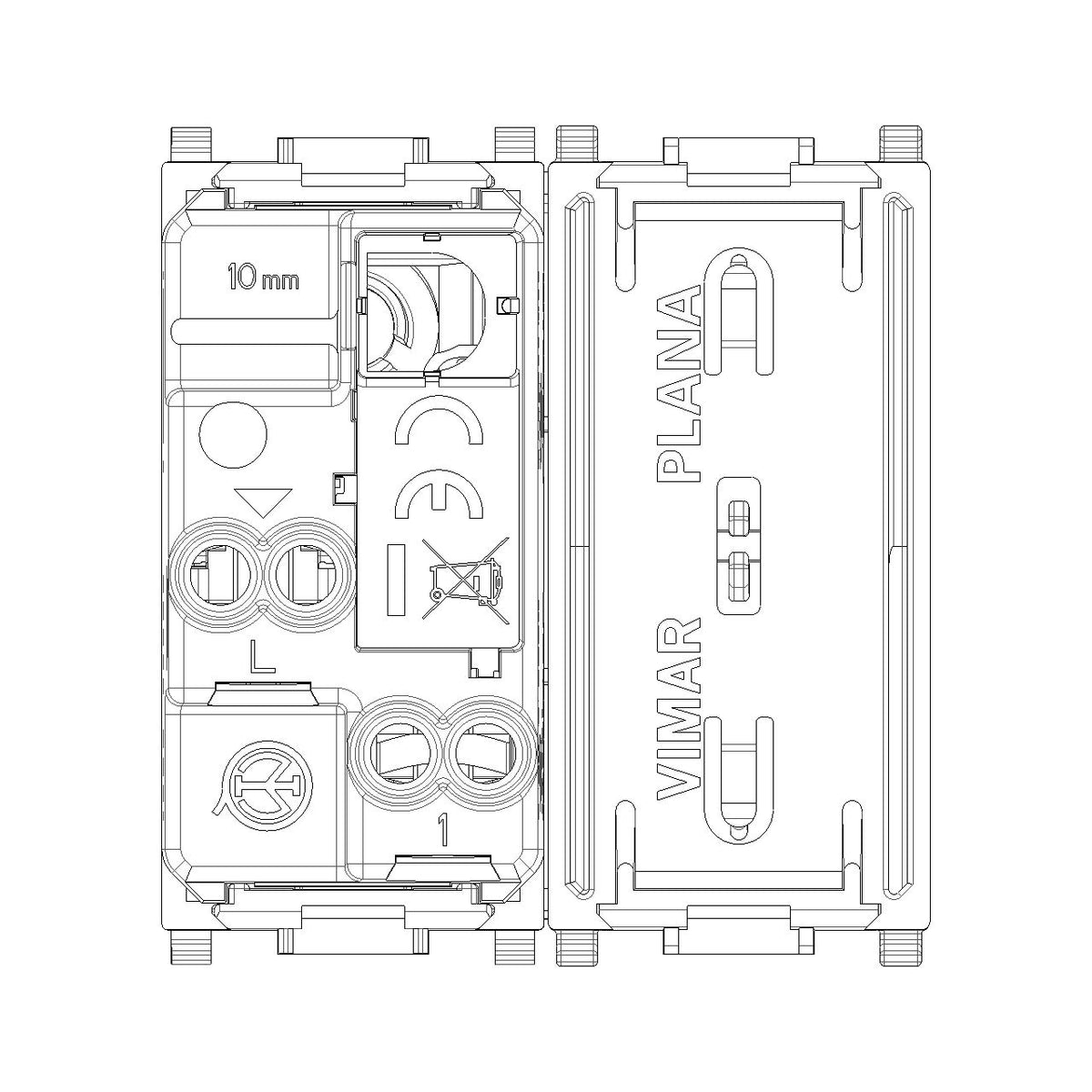 Vimar Plana 1P 16AX 1-Way Switch, 250V, IP40, Flush Mount — Quality Boat Parts