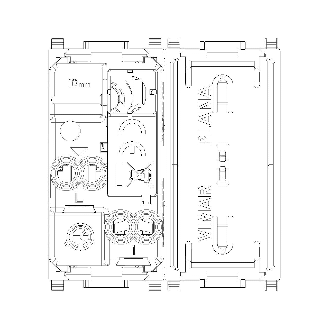 Vimar Plana 1P 16AX 1-Way Switch, 250V, IP40, Flush Mount — Quality Boat Parts