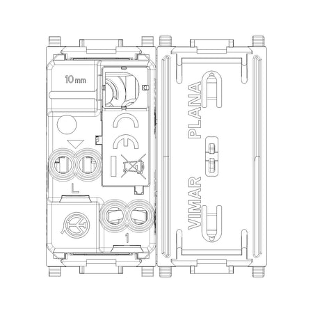 Vimar Plana 1P 16AX 1-Way Switch, 250V, IP40, Flush Mount — Quality Boat Parts