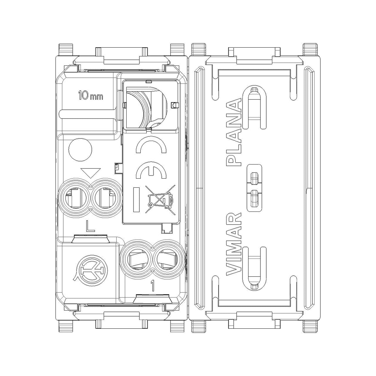 Vimar Plana 1P 16AX 1-Way Switch, 250V, IP40, Flush Mount — Quality Boat Parts