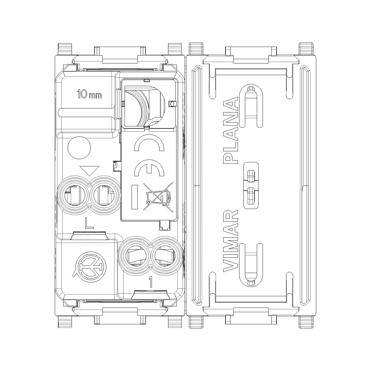 Vimar Plana 1P 16AX 1-Way Switch, 250V, IP40, Flush Mount — Quality Boat Parts