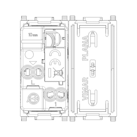 Vimar Plana 1P 16AX 1-Way Switch, 250V, IP40, Flush Mount — Quality Boat Parts