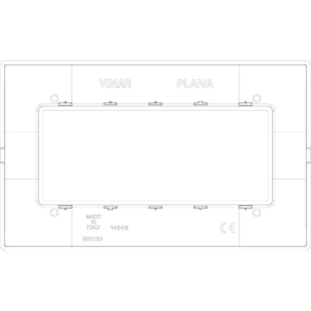 Vimar Plana 5-Module British Standard Cover Plate, 155 x 95 x 9 mm, Clamp Mounting, Horizontal/Vertical Mount, IP00 — Quality Boat Parts