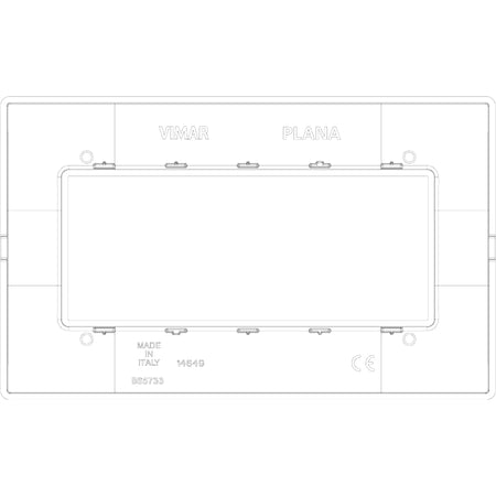 Vimar Plana 5-Module British Standard Cover Plate, 155 x 95 x 9 mm, Clamp Mounting, Horizontal/Vertical Mount, IP00 — Quality Boat Parts