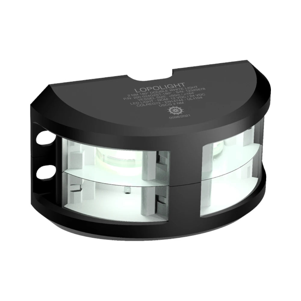 Lopolight 200-024 180 Deg White Navigation Light, 2NM, Vertical Mount, 10-32VDC, IP68 — Quality Boat Parts
