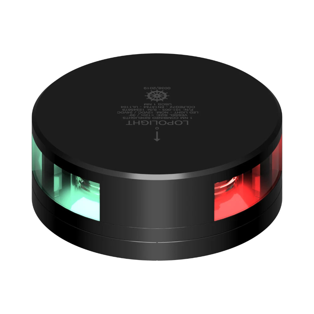 Lopolight 201-003 2 NM Red/Green Sidelight, 10-32VDC, IP68, FB Base — Quality Boat Parts
