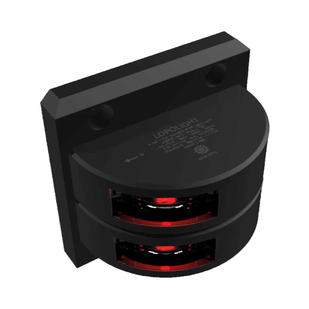 Lopolight 301-102 Series LED Port Sidelight, 3 NM, Vertical Mount, 10-32VDC, IP68, 6m Cable — Quality Boat Parts