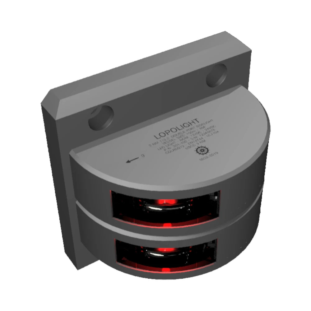 Lopolight 301-102 Series LED Port Sidelight, 3 NM, Vertical Mount, 10-32VDC, IP68, 6m Cable — Quality Boat Parts