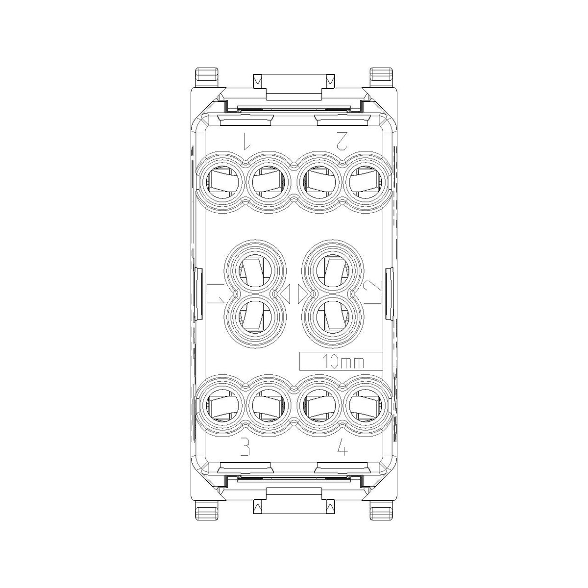 Vimar Plana 3-Position 2-Button 2-Way Switch, 2P, 10AX, 250V, Central OFF Position — Quality Boat Parts
