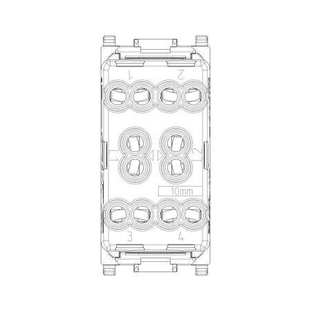 Vimar Plana 3-Position 2-Button 2-Way Switch, 2P, 10AX, 250V, Central OFF Position — Quality Boat Parts