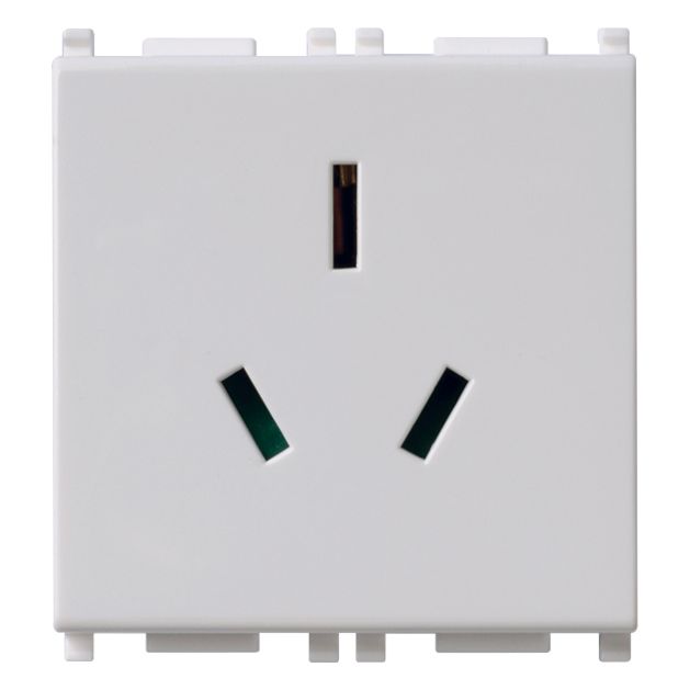 Vimar Plana 2P+E Australian SICURY Socket Outlet, AS/NZS 3112 Type I, 10A, 250V, IP20, Flush Mount — Quality Boat Parts