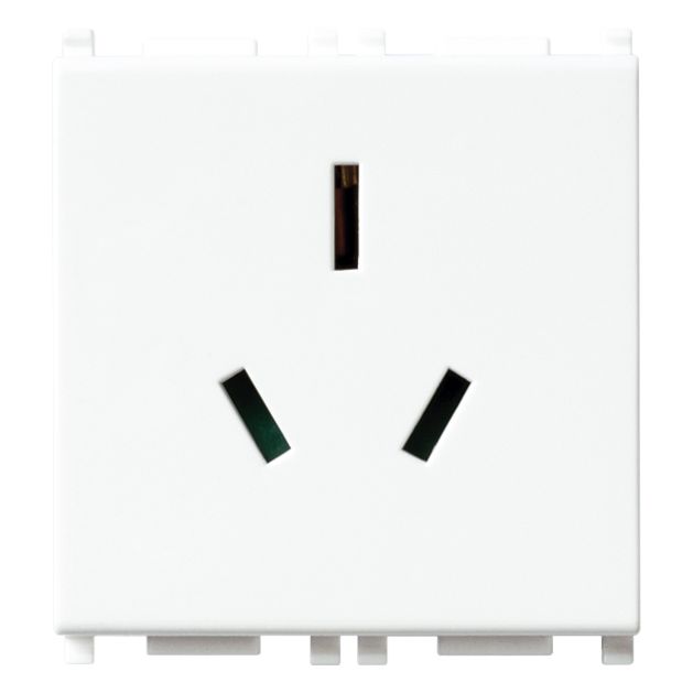 Vimar Plana 2P+E Australian SICURY Socket Outlet, AS/NZS 3112 Type I, 10A, 250V, IP20, Flush Mount — Quality Boat Parts