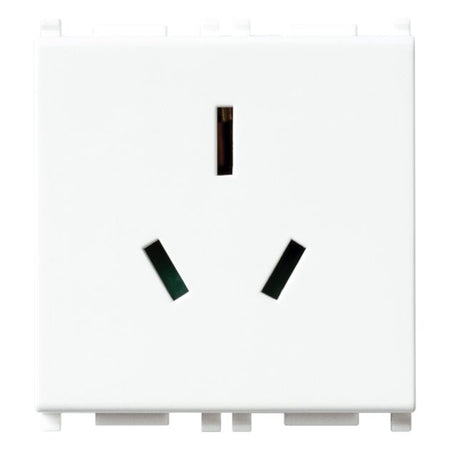Vimar Plana 2P+E Australian SICURY Socket Outlet, AS/NZS 3112 Type I, 10A, 250V, IP20, Flush Mount — Quality Boat Parts