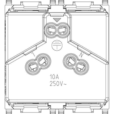 Vimar Plana 2P+E Australian SICURY Socket Outlet, AS/NZS 3112 Type I, 10A, 250V, IP20, Flush Mount — Quality Boat Parts