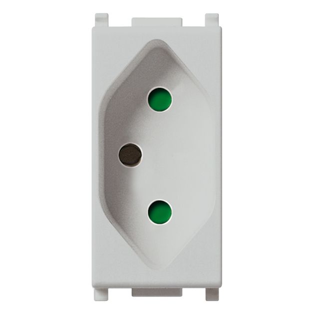 Vimar Plana 2P+E 10A Brazilian Standard SICURY Socket Outlet, 250V, IP20, Flush-Mount, Screw Terminal, Halogen-Free Thermoplastic — Quality Boat Parts