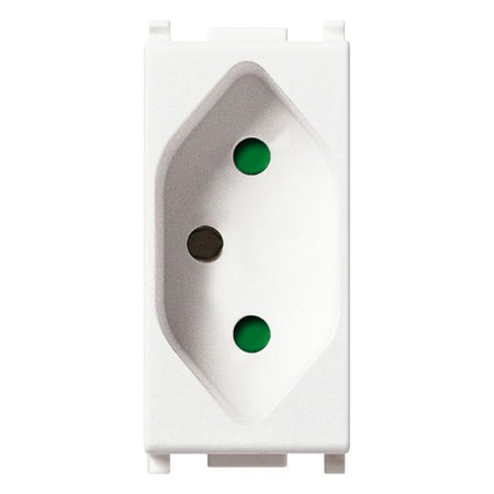 Vimar Plana 2P+E 10A Brazilian Standard SICURY Socket Outlet, 250V, IP20, Flush-Mount, Screw Terminal, Halogen-Free Thermoplastic — Quality Boat Parts