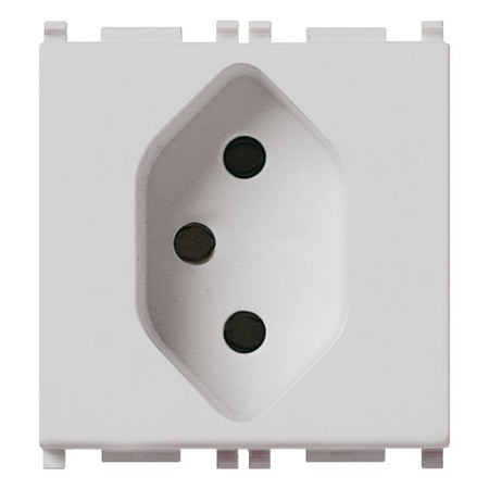 Vimar Plana Swiss Type 13 2P+E Socket Outlet, 2-Module, 10A, 250V, IP20, Flush Mount, Screw Terminals — Quality Boat Parts