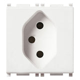 Vimar Plana Swiss Type 13 2P+E Socket Outlet, 2-Module, 10A, 250V, IP20, Flush Mount, Screw Terminals — Quality Boat Parts