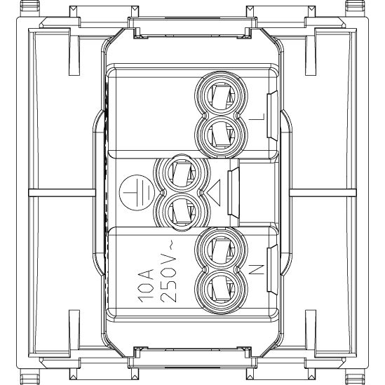 Vimar Plana Swiss Type 13 2P+E Socket Outlet, 2-Module, 10A, 250V, IP20, Flush Mount, Screw Terminals — Quality Boat Parts
