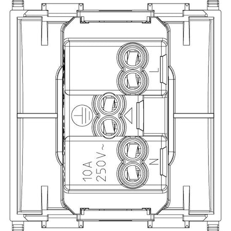 Vimar Plana Swiss Type 13 2P+E Socket Outlet, 2-Module, 10A, 250V, IP20, Flush Mount, Screw Terminals — Quality Boat Parts