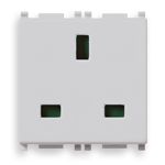 Vimar Plana 2P+E English Socket Outlet, 13A, 250V, IP20, Flush Mount, 2-Module — Quality Boat Parts