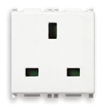 Vimar Plana 2P+E English Socket Outlet, 13A, 250V, IP20, Flush Mount, 2-Module — Quality Boat Parts