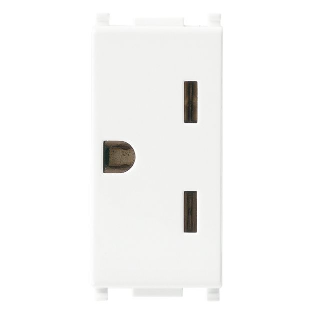 Vimar Plana Series 2P+E American Outlet, 15A, 250V, IP20, Flush-Mounted — Quality Boat Parts