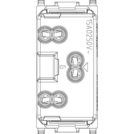 Vimar Plana Series 2P+E American Outlet, 15A, 250V, IP20, Flush-Mounted — Quality Boat Parts