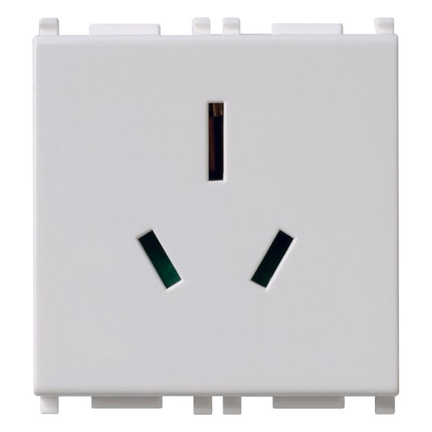 Vimar Plana 2P+E Australian SICURY Socket Outlet, 15A, 250V, 2-Module, Flush-Mounted — Quality Boat Parts