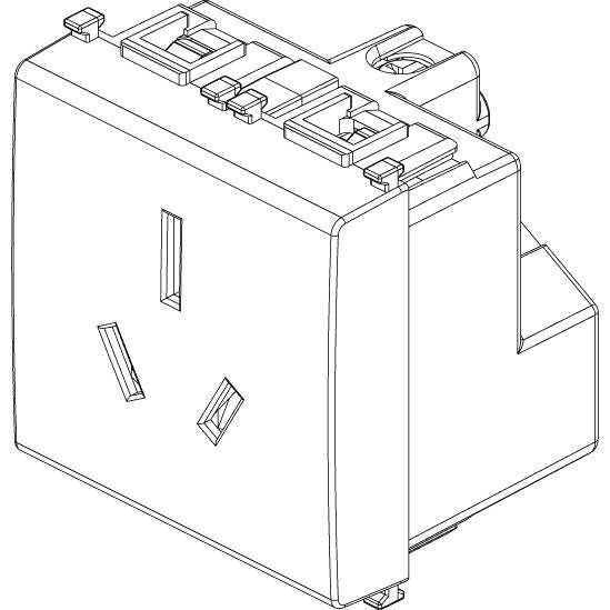 Vimar Plana 2P+E Australian SICURY Socket Outlet, 15A, 250V, 2-Module, Flush-Mounted — Quality Boat Parts
