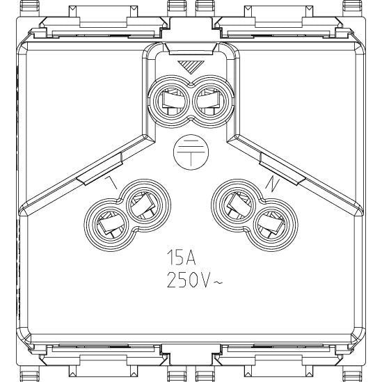Vimar Plana 2P+E Australian SICURY Socket Outlet, 15A, 250V, 2-Module, Flush-Mounted — Quality Boat Parts