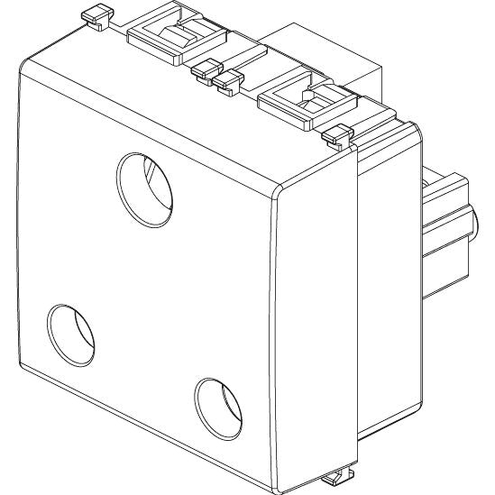 Vimar Plana 2P+E English SICURY Socket Outlet, 16A, 250V, IP20, 2 Modules, Flush Mount — Quality Boat Parts