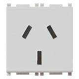 Vimar Plana 2P+E Argentinian SICURY Socket Outlet, 20A, 250V, 2-Module, Flush-Mounted, Screw Terminal, IP20 — Quality Boat Parts