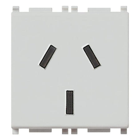 Vimar Plana 2P+E Argentinian SICURY Socket Outlet, 20A, 250V, 2-Module, Flush-Mounted, Screw Terminal, IP20 — Quality Boat Parts
