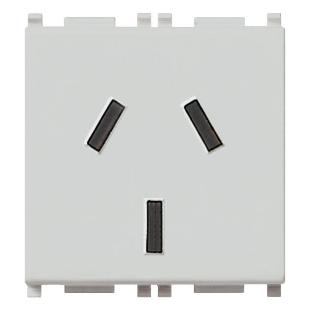 Vimar Plana 2P+E Argentinian SICURY Socket Outlet, 20A, 250V, 2-Module, Flush-Mounted, Screw Terminal, IP20 — Quality Boat Parts