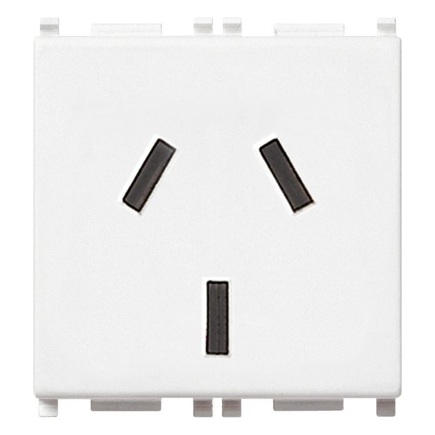 Vimar Plana 2P+E Argentinian SICURY Socket Outlet, 20A, 250V, 2-Module, Flush-Mounted, Screw Terminal, IP20 — Quality Boat Parts