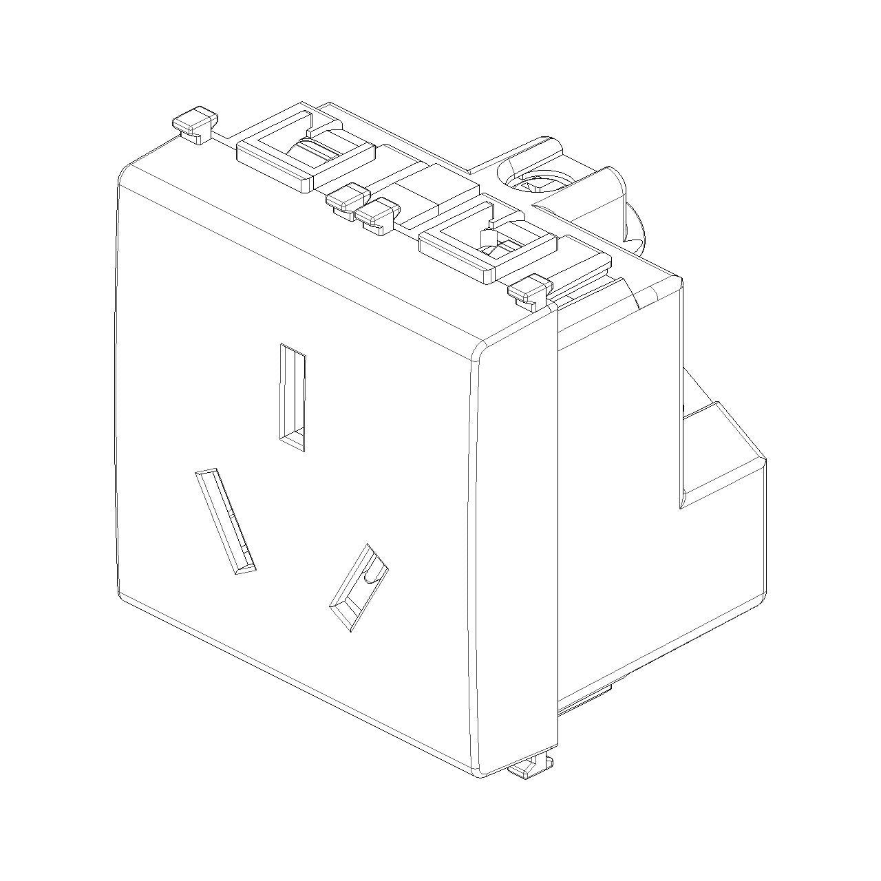 Vimar Plana 2P+E Argentinian SICURY Socket Outlet, 20A, 250V, 2-Module, Flush-Mounted, Screw Terminal, IP20 — Quality Boat Parts
