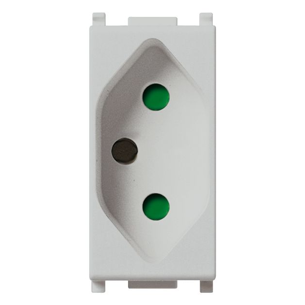 Vimar Plana 2P+E Brazilian SICURY Socket Outlet, 20A, 250V, IP20, Flush Mount, Halogen-Free Thermoplastic — Quality Boat Parts
