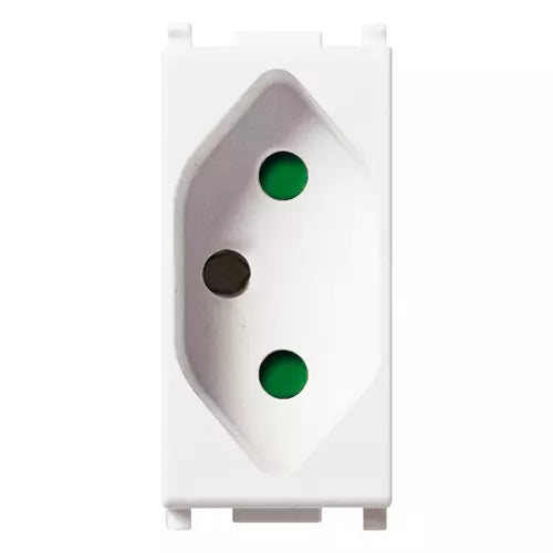 Vimar Plana 2P+E Brazilian SICURY Socket Outlet, 20A, 250V, IP20, Flush Mount, Halogen-Free Thermoplastic — Quality Boat Parts