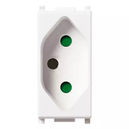 Vimar Plana 2P+E Brazilian SICURY Socket Outlet, 20A, 250V, IP20, Flush Mount, Halogen-Free Thermoplastic — Quality Boat Parts