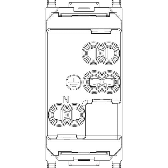 Vimar Plana 2P+E Brazilian SICURY Socket Outlet, 20A, 250V, IP20, Flush Mount, Halogen-Free Thermoplastic — Quality Boat Parts