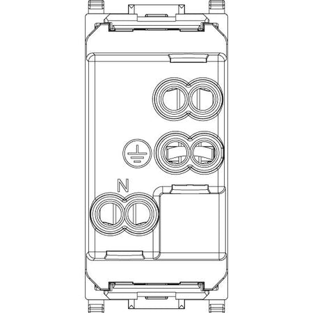 Vimar Plana 2P+E Brazilian SICURY Socket Outlet, 20A, 250V, IP20, Flush Mount, Halogen-Free Thermoplastic — Quality Boat Parts
