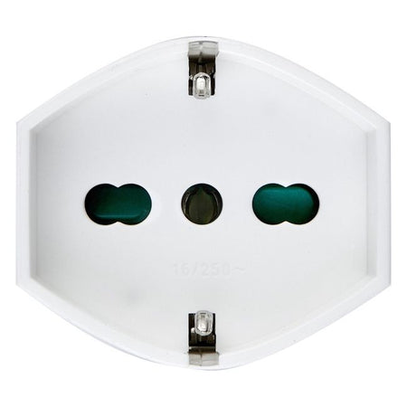 Vimar Supernova 2P+E Universal Axial Socket Outlet, For Euro, Italian and German Plugs, 16A, 250V, IP20, Screw Terminal, Halogen-Free — Quality Boat Parts